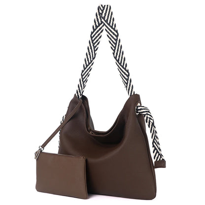 Brown Scarf Strap Hobo Bag
