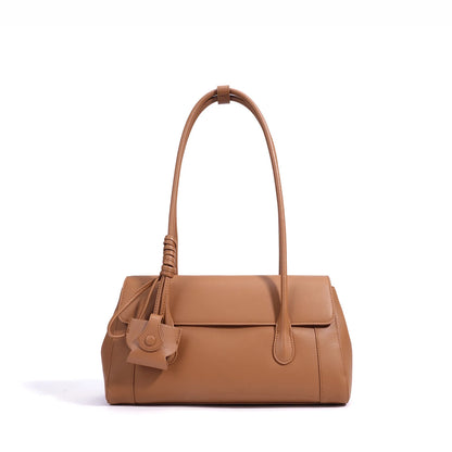 Ivory Leather Charm Shoulder Bag