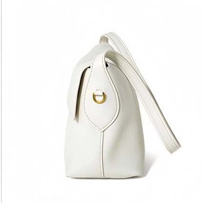 White Leather Envelope Shoulder Bag