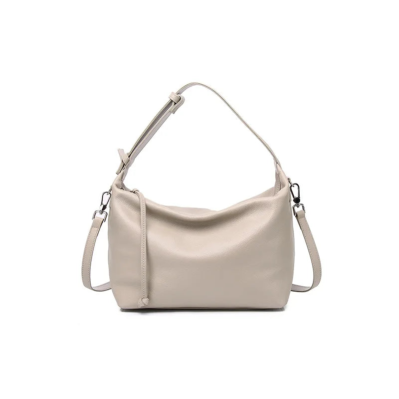 Ivory Leather Soft Crossbody Bag