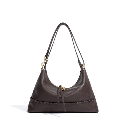 Tan Leather Braided Shoulder Bag