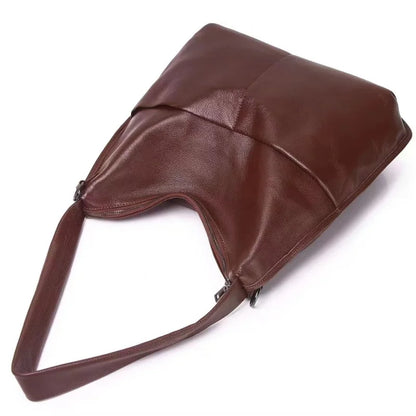 Brown Leather Slouch Bucket Bag