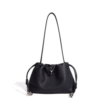 Blue Drawstring Barrel Shoulder Bag