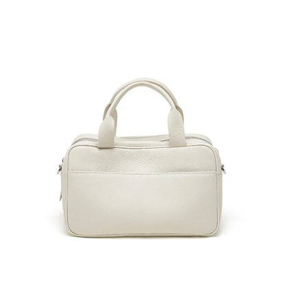 Brown Leather Mini Boston Bag