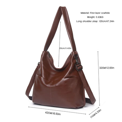 Brown Leather Slouch Bucket Bag