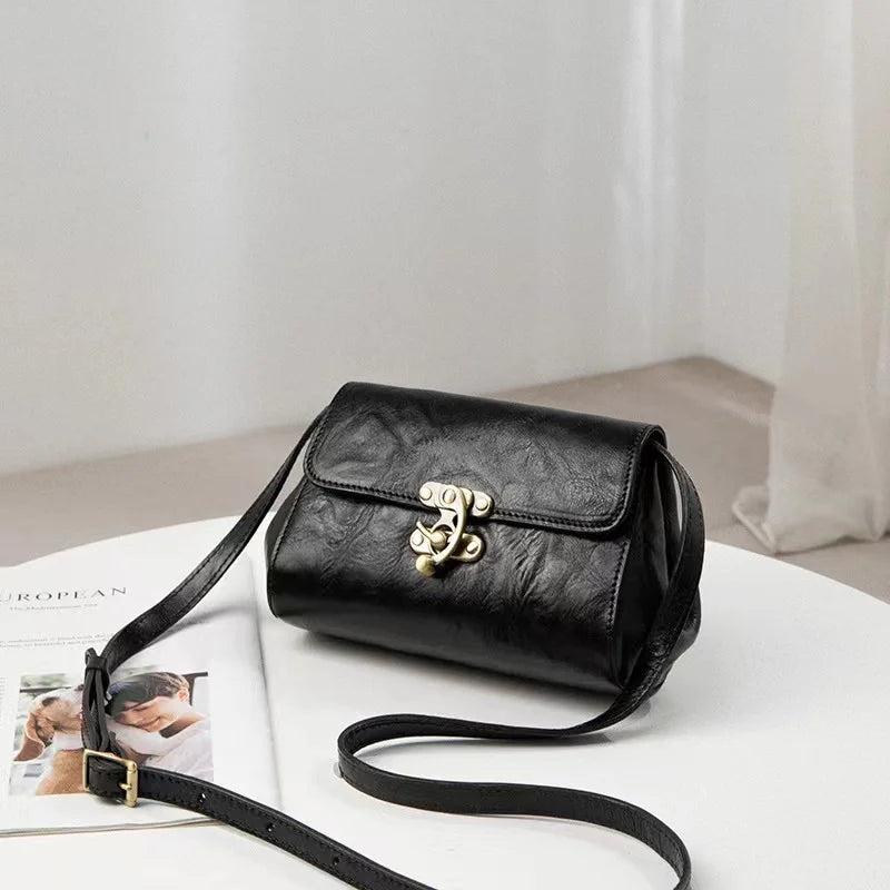 Green Leather Flap Crossbody Bag