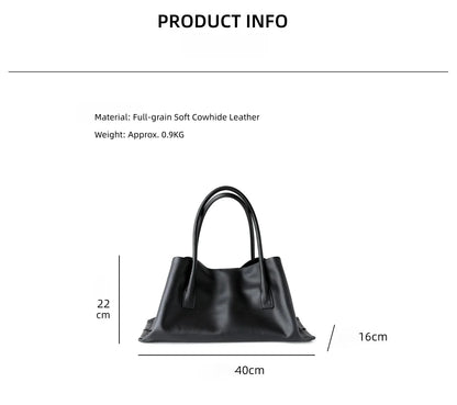 Ivory Leather Triangle Shoulder Tote