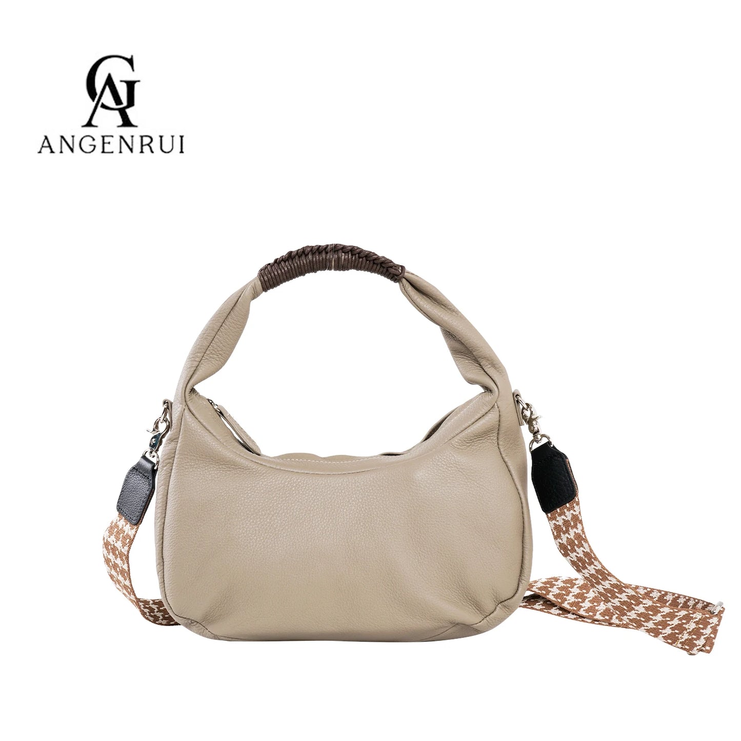 Teal Leather Crescent Shoulder Bag