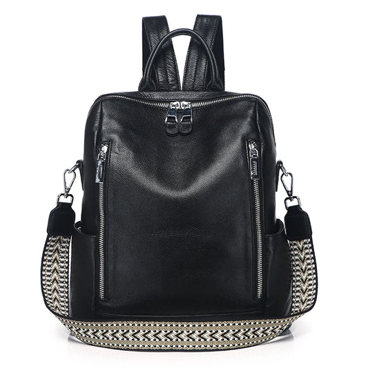 Teal Leather Convertible Backpack Bag