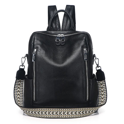 Teal Leather Convertible Backpack Bag