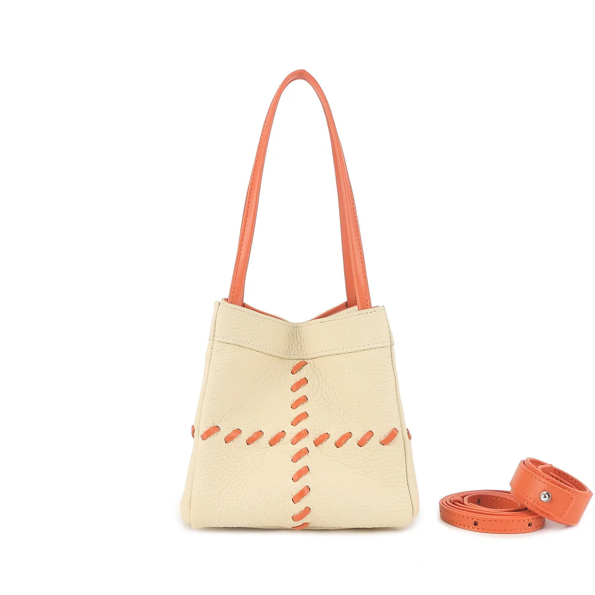 Pink Studded Leather Tote Bag