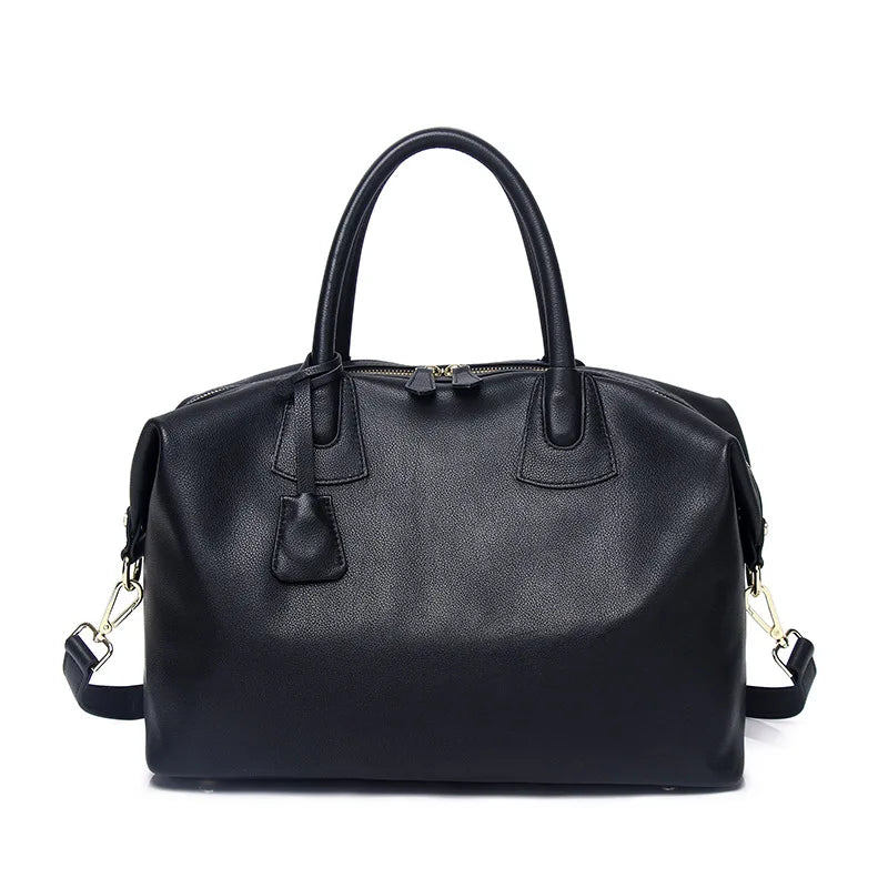 Cognac Leather Dome Satchel Bag