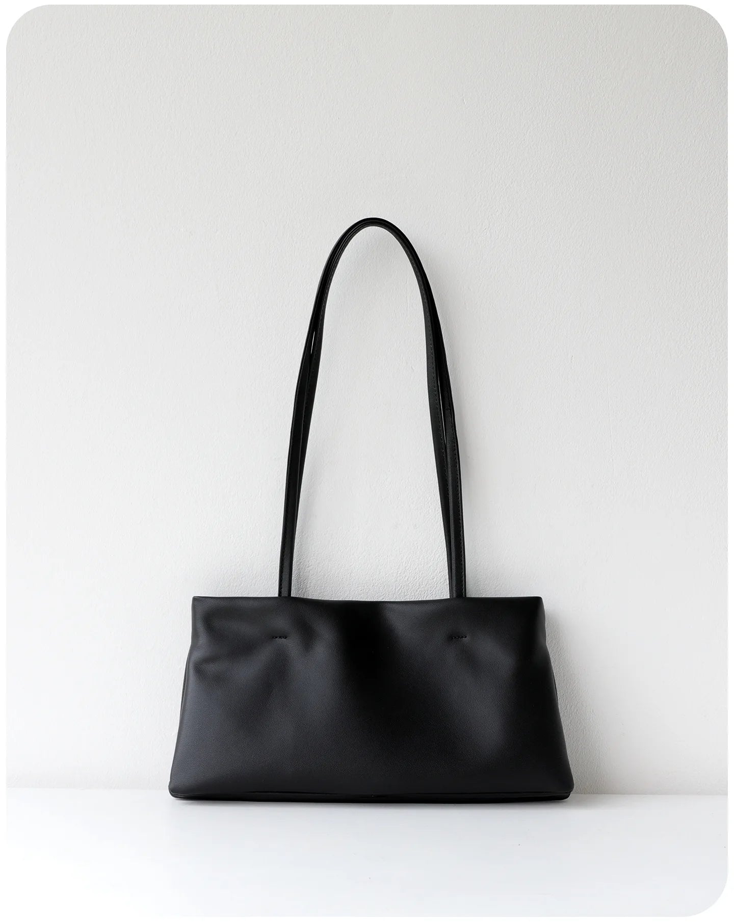 Red Leather Slim Shoulder Tote
