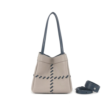 Pink Studded Leather Tote Bag