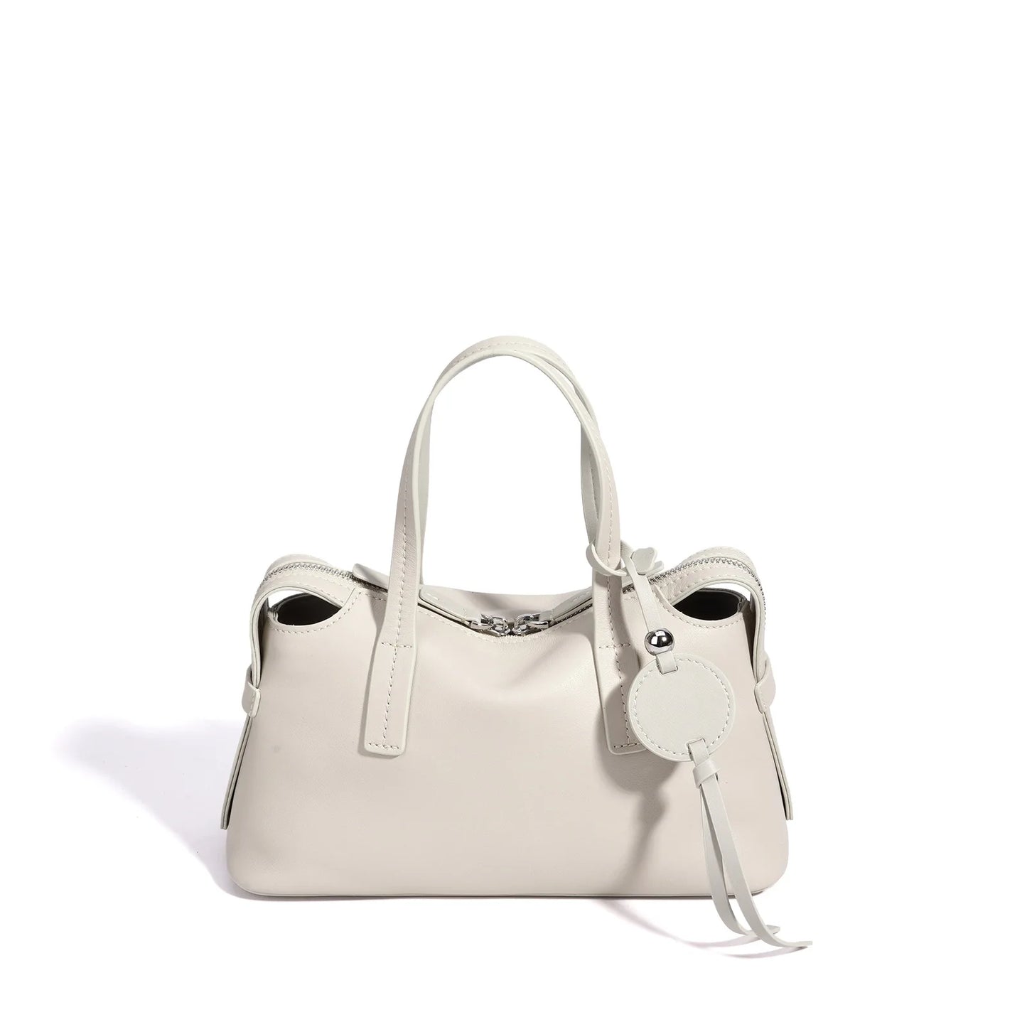 Brown Leather Boston Shoulder Bag