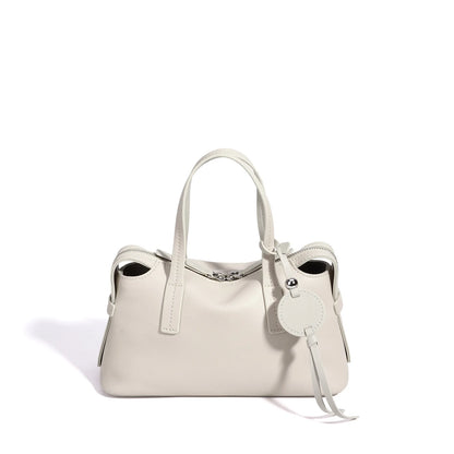 Brown Leather Boston Shoulder Bag