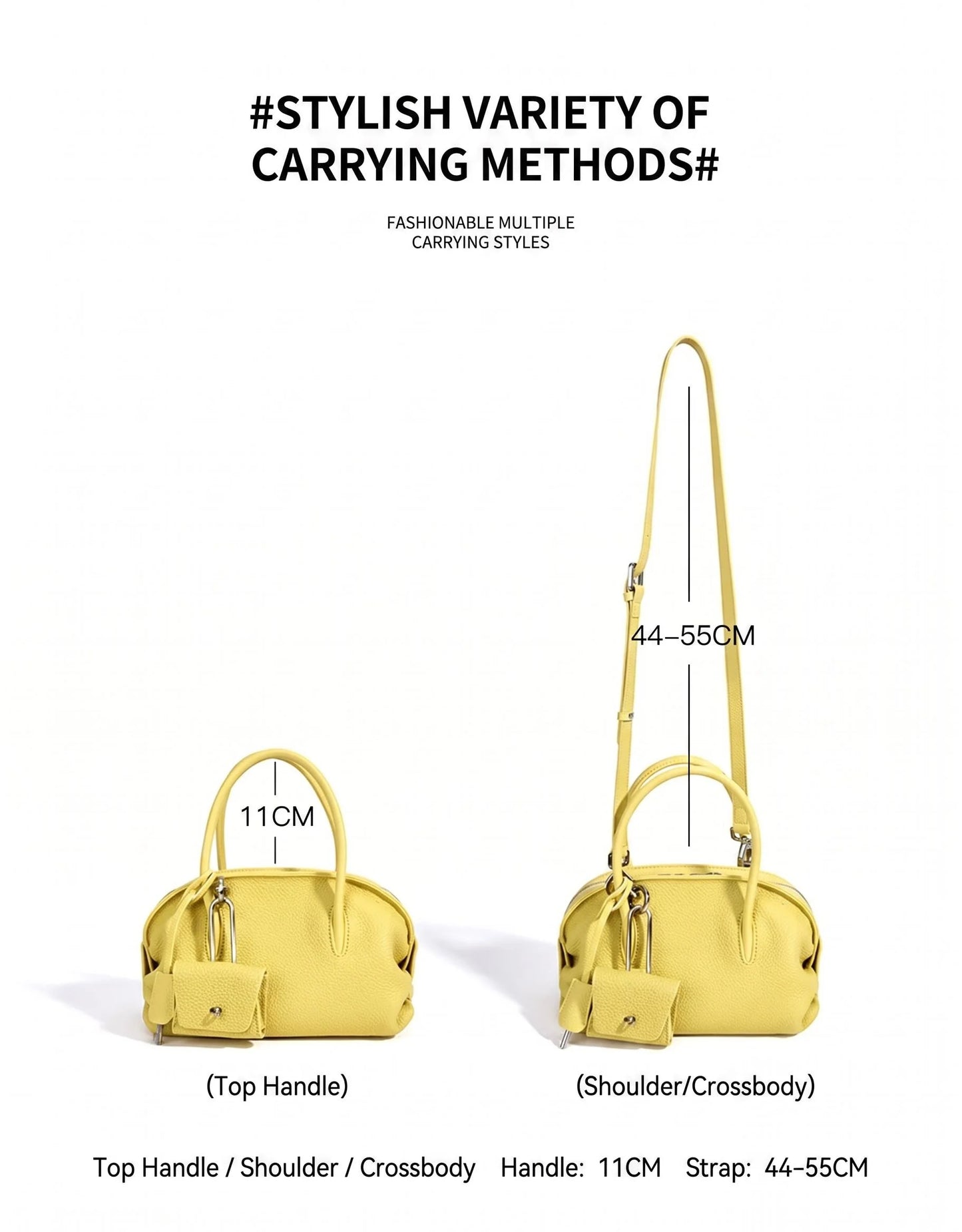 Yellow Leather Mini Boston Bag
