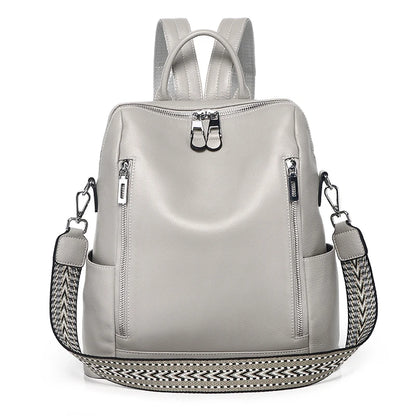 Teal Leather Convertible Backpack Bag
