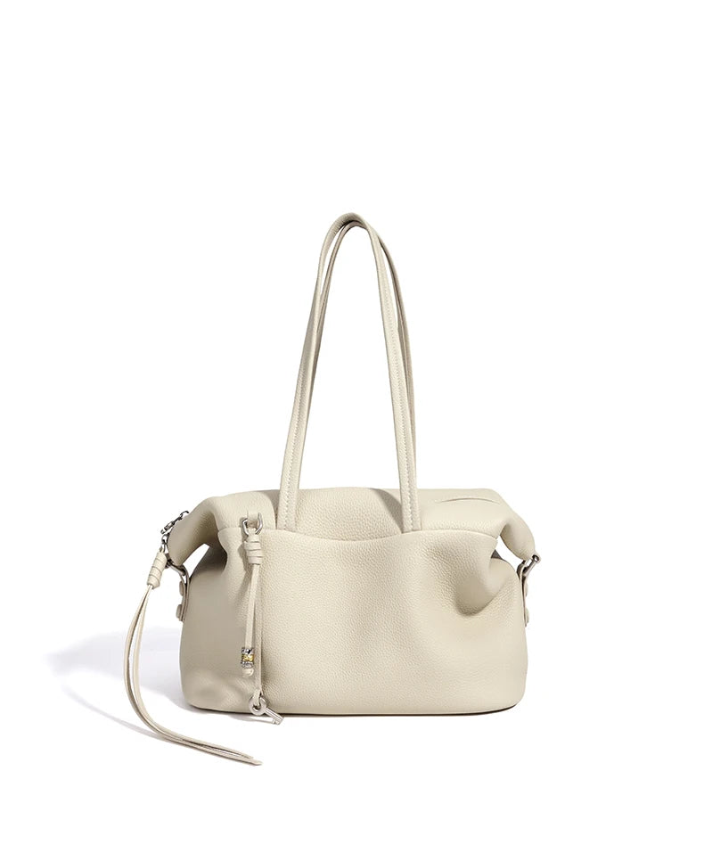 Yellow Leather Zip Shoulder Bag