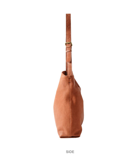 Tan Leather Slouch Shoulder Bag