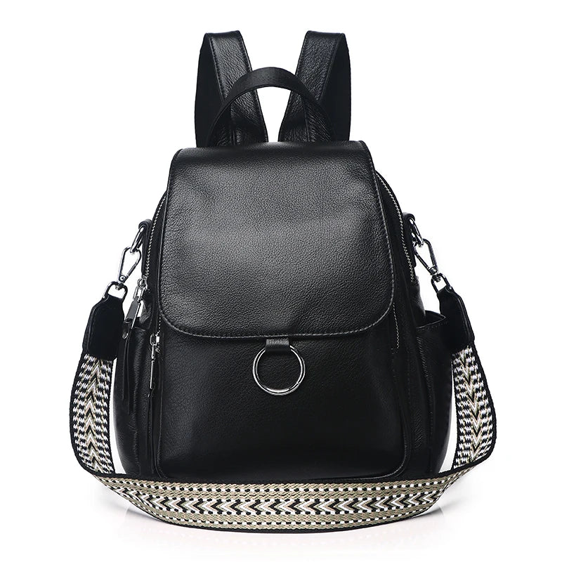 White Leather Convertible Backpack Bag