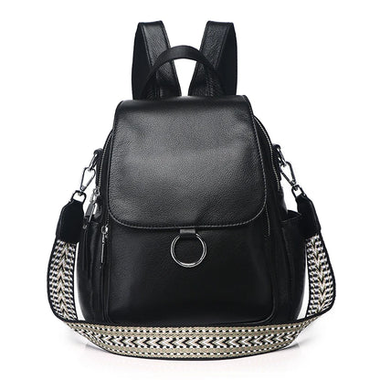 White Leather Convertible Backpack Bag