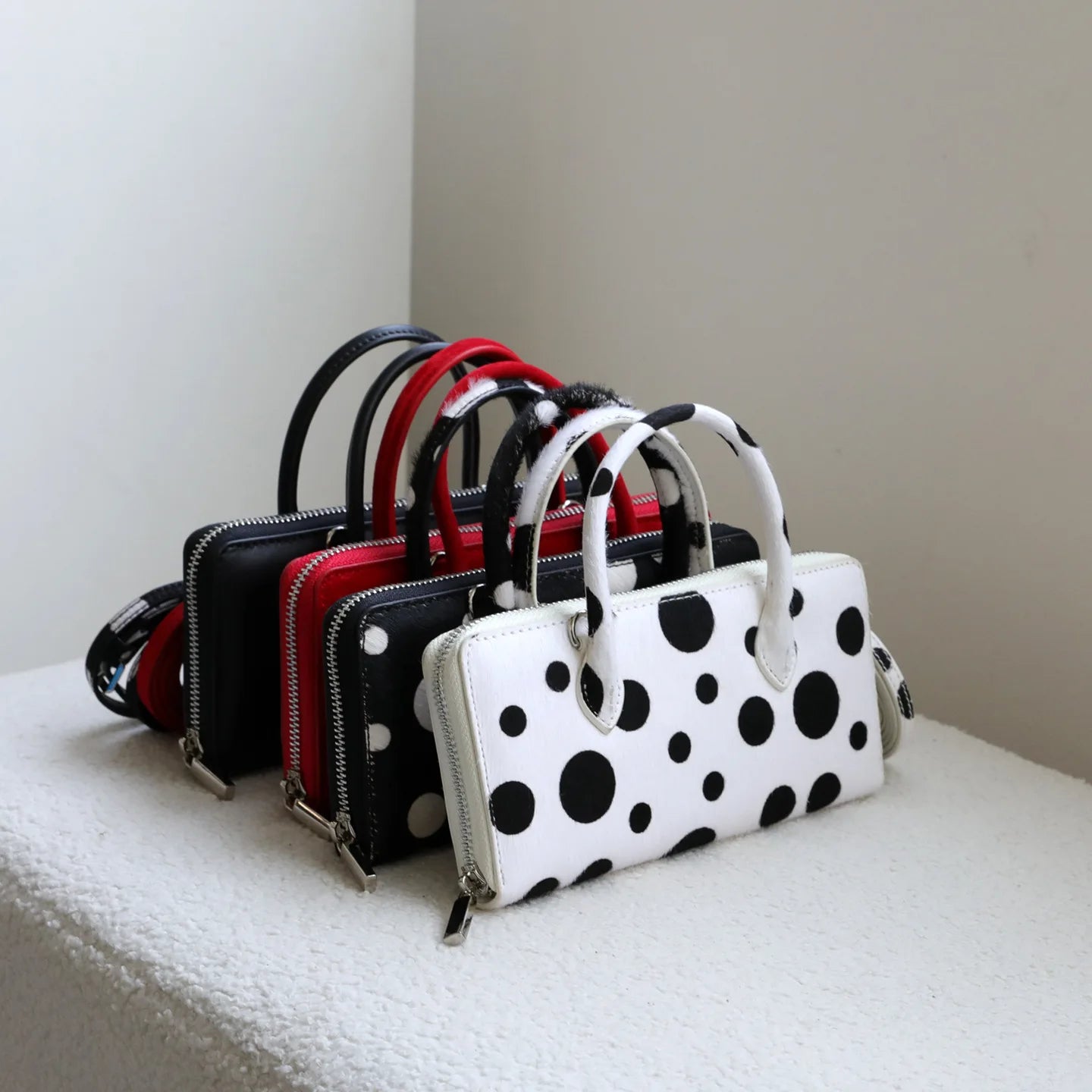 Polka Dot Boston Crossbody Bag