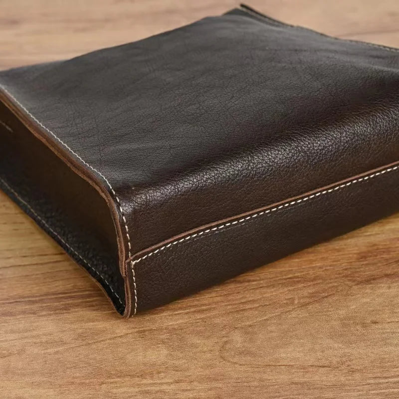 Brown Leather Slim Crossbody Bag