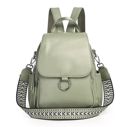 White Leather Convertible Backpack Bag