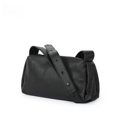 Brown Leather Barrel Crossbody Bag