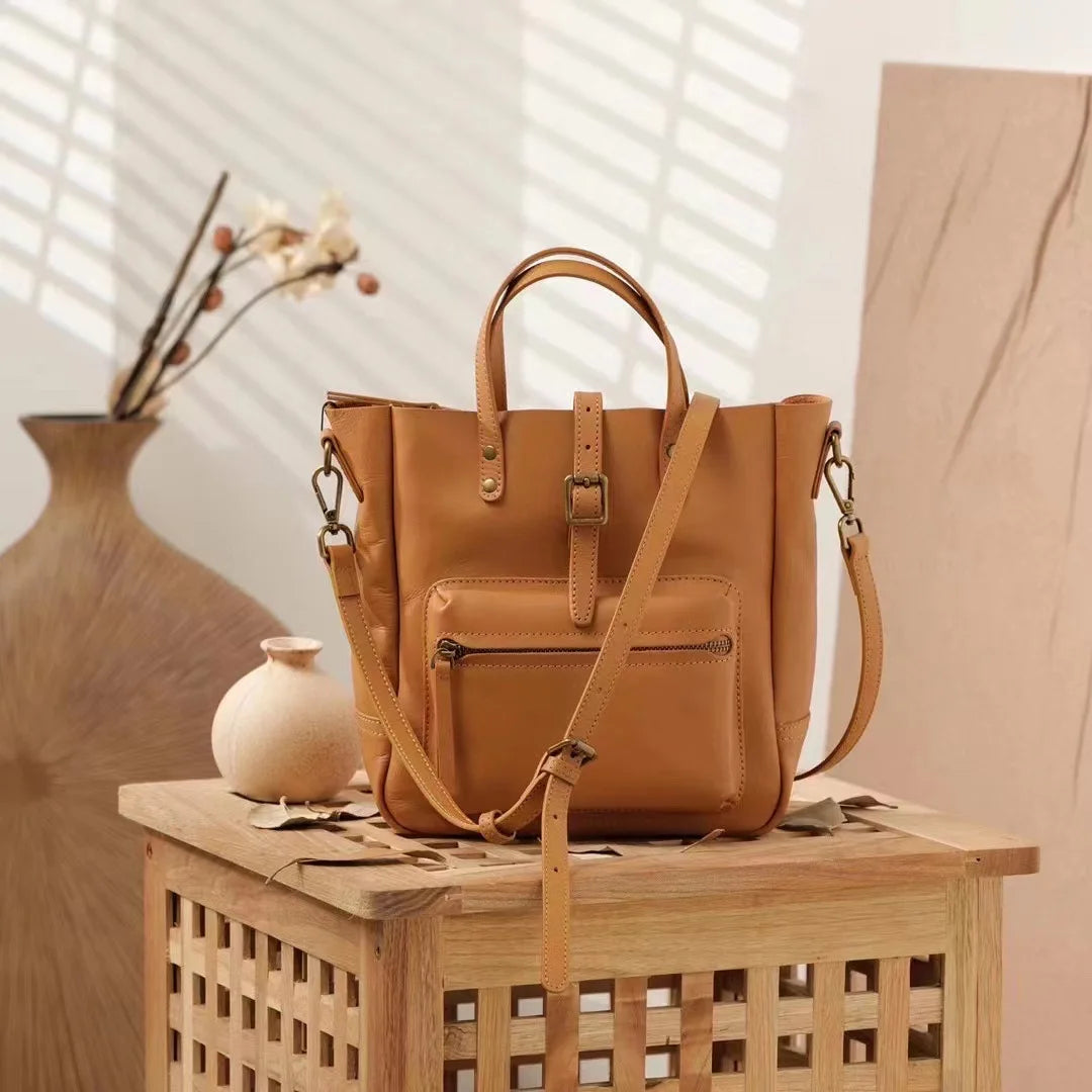 Khaki Front Pocket Tote Bag