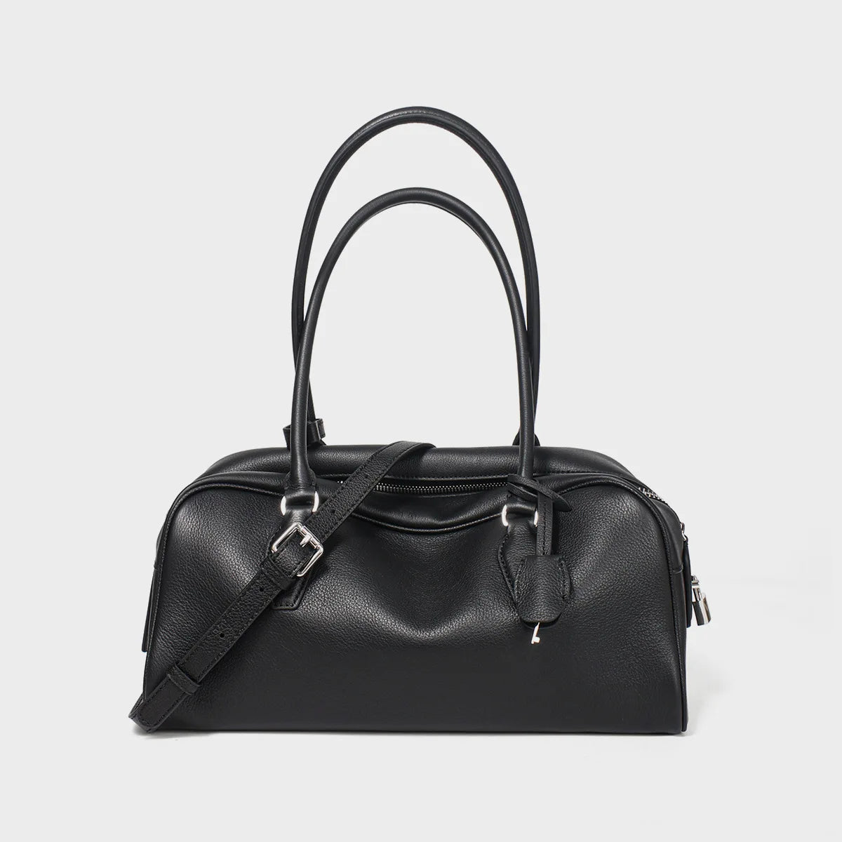 Brown Leather Boston Satchel Bag