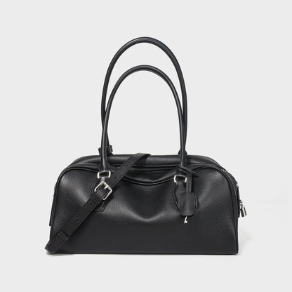 Brown Leather Boston Satchel Bag