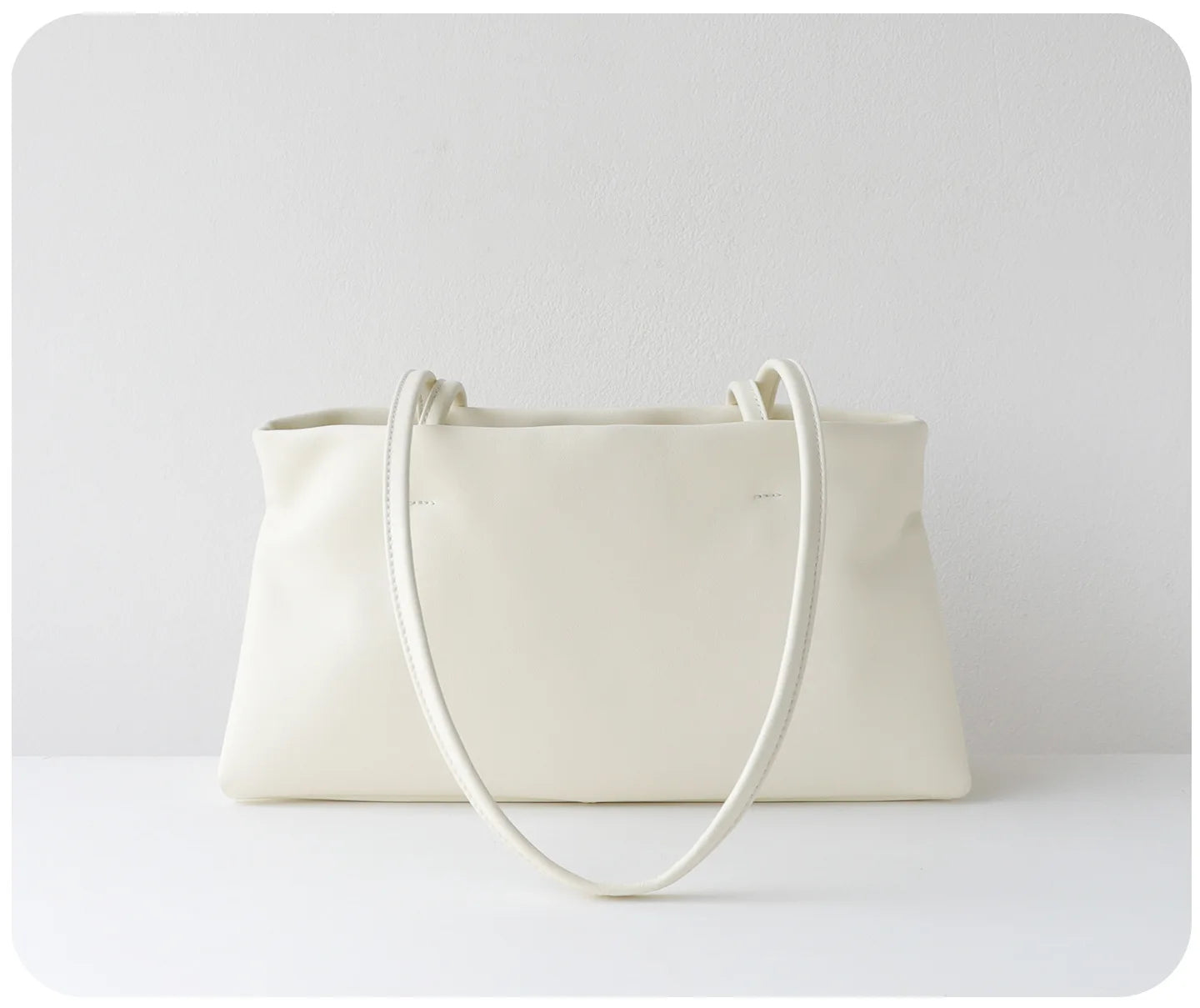 Red Leather Slim Shoulder Tote