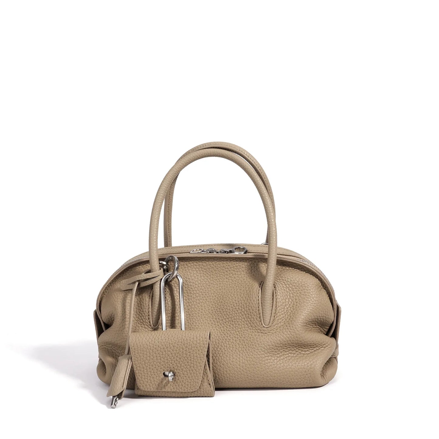 Yellow Leather Mini Boston Bag