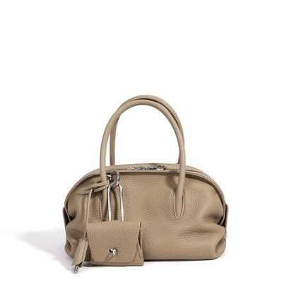 Yellow Leather Mini Boston Bag