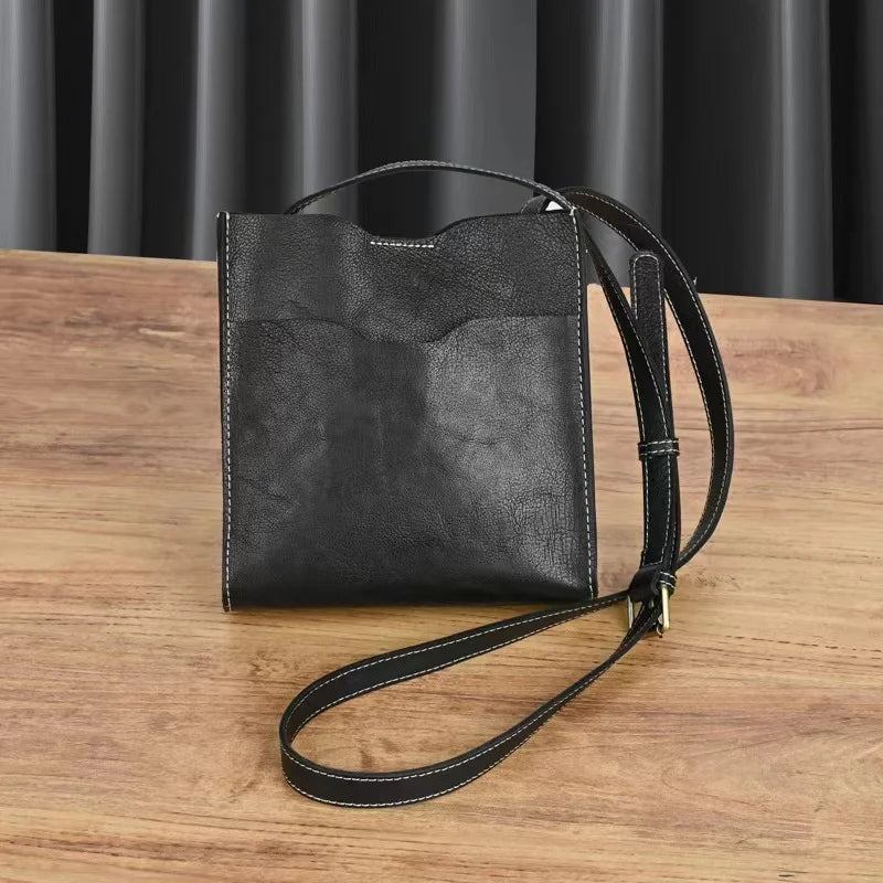 Brown Leather Slim Crossbody Bag