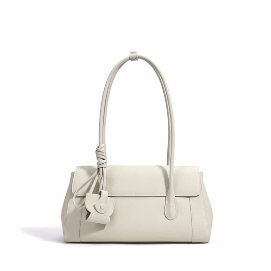 Ivory Leather Charm Shoulder Bag