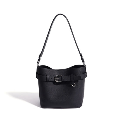 Lavender Buckle Bucket Shoulder Bag
