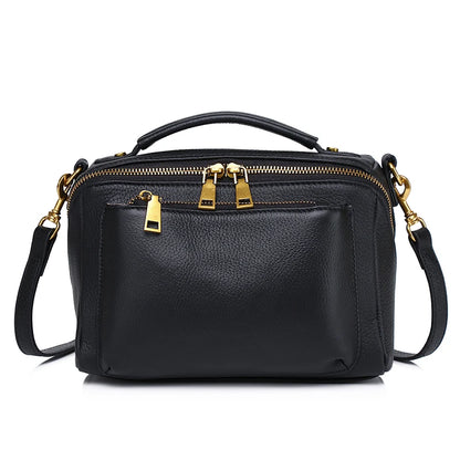 Taupe Leather Camera Crossbody Bag