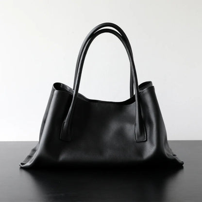 Ivory Leather Triangle Shoulder Tote