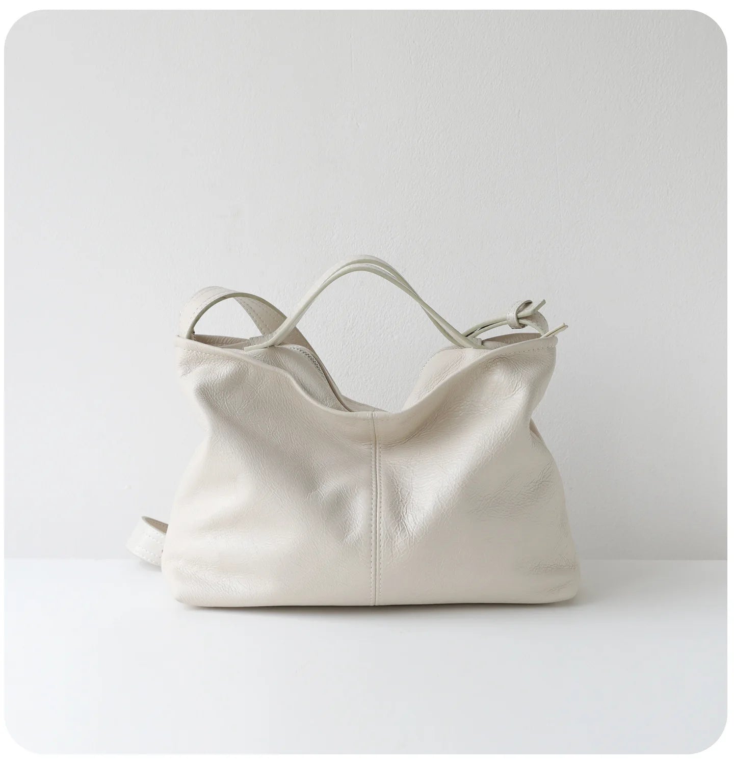 Black Leather Oversized Weekender Bag