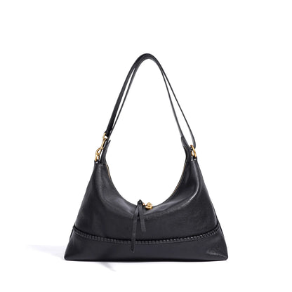 Tan Leather Braided Shoulder Bag