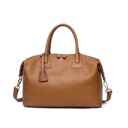 Cognac Leather Dome Satchel Bag