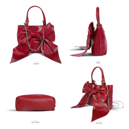 Red Bow Chain Shoulder Bag