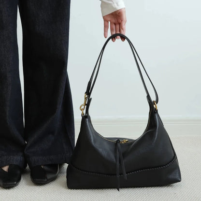 Tan Leather Braided Shoulder Bag