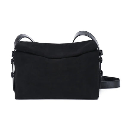 Brown Suede Flap Crossbody Bag
