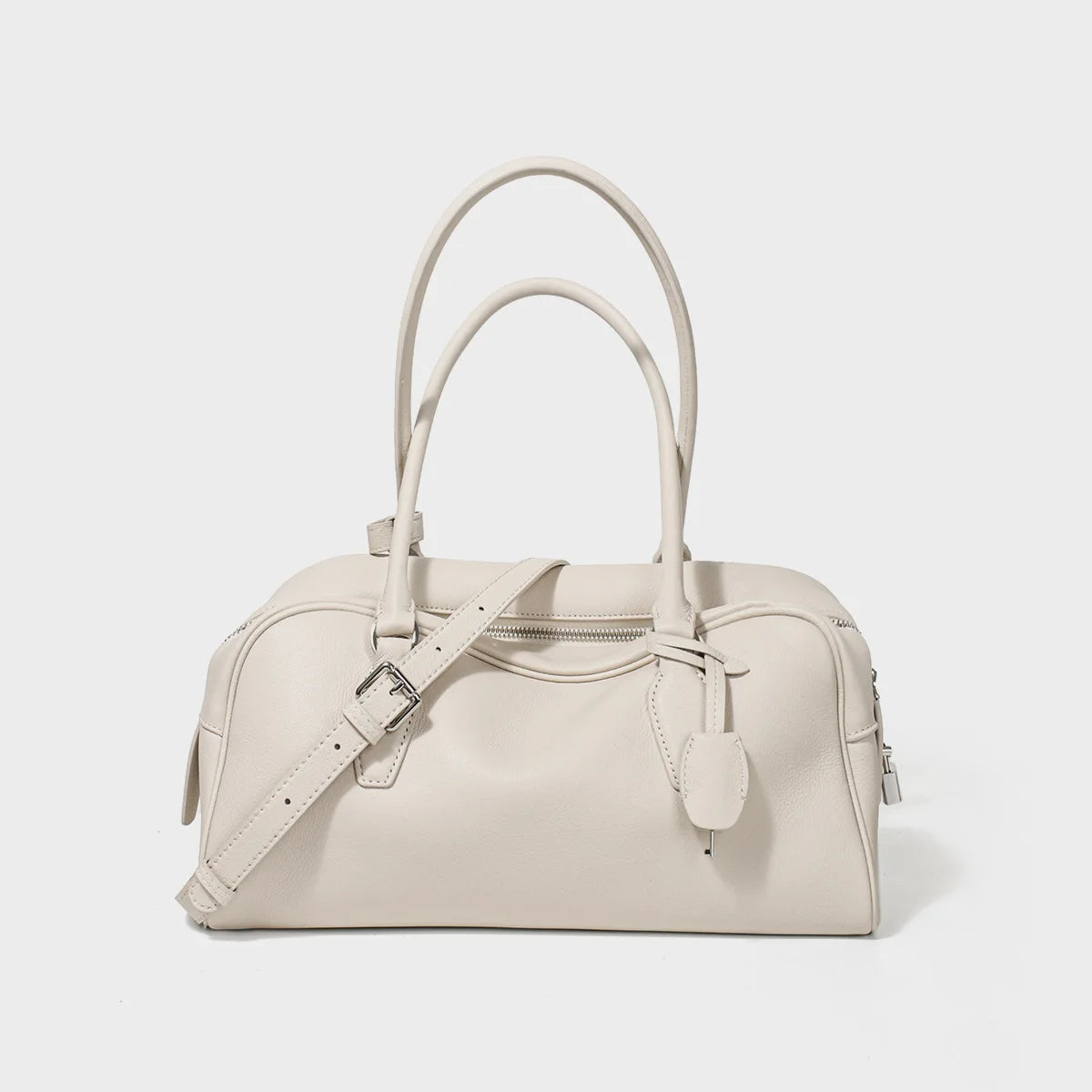 Brown Leather Boston Satchel Bag