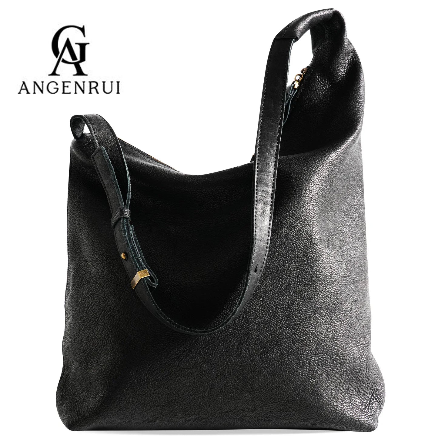 Brown Leather Soft Crossbody Tote