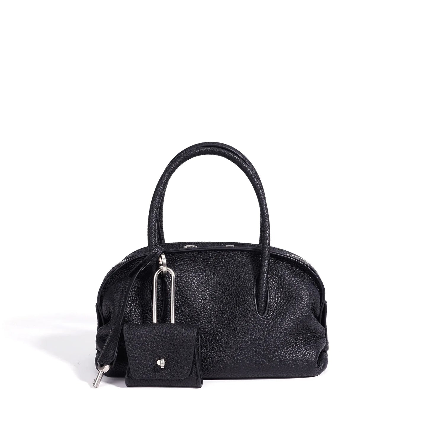 Yellow Leather Mini Boston Bag